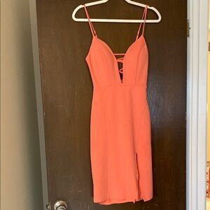 Bebe Peach Spaghetti Strap Mini Dress